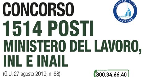 Concorso per 1514 posti: scadenza 11 ottobre