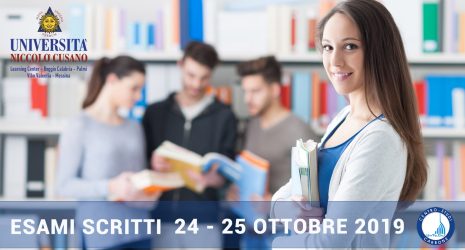 Sedi e orari esami scritti giovedì 24 e venerdì 25 ottobre 2019