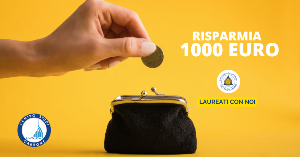 Studia con noi e risparmia 1000 euro!